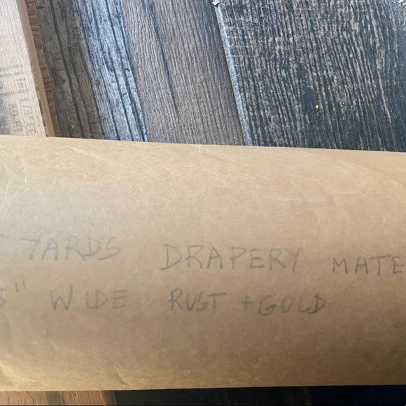 Vintage retro High-end Upholstery Fabric Home Decor rust gold 15 yds - Picture 2 of 3